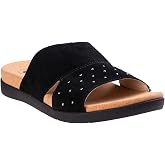 REVITALIGN Women's Lucy Stud Slide Sandal, Black, 8