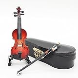 Odoria 1:12 Violin with Stand Bow and Case Wooden Musical Instrument Miniaure Dollhouse