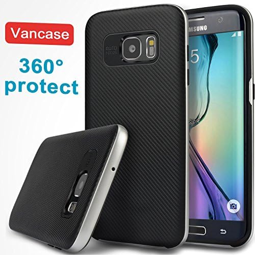 Galaxy S7 Edge Case ,Vancase Premium Dual Layer Protection Stripe Vintage Design with Metallic Frame - Slim-Fit - Shock Absorbent Drop Protection Case for Galaxy S7 Edge (2016)
