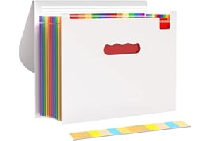 CN1ST 12 Monthly Planner File Folders, 12-Pocket Expanding File Folder with Tags and Closure for Classroom, Home, Office and Travel Use, A4 Size and Letter Size