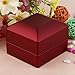 Feiuruhf Luxury Solid Cherry Polish with LED Light Single Engagement Jewelry Ring Box NEW