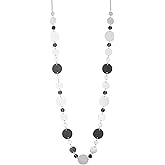 BULINLIN Layered Silver Long Necklace for Women Turquoise Stone Beaded Strand Sweater Chain Necklaces Fashion Costume Jewelry Gifts for Mom