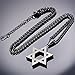 U7 Men Black Star of David Necklace Pendant Jewish Jewelry with 22 Inch Chain
