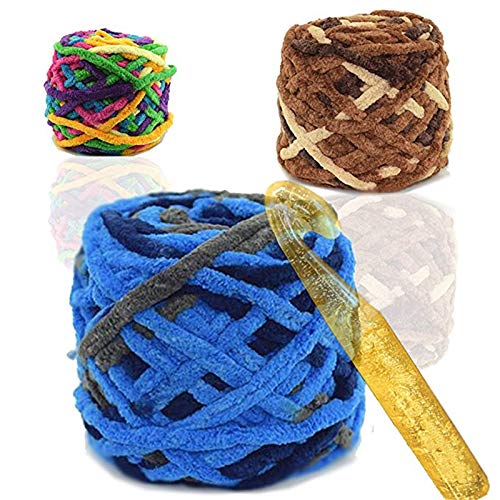 Extra Long Large Size 25mm 20mm 18mm 15mm Huge Crochet Hook Set and 20 Pieces Stitch Markers with Random Color Case-Giant Yarn Knitting Needle for Blanket Rag Rugs Shawl Craft
