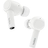 Belkin SoundForm™ Pulse Noise Cancelling Earbuds, Wireless Ear Buds with Wireless Charger Case & Dual Microphone - IPX5 Water Resistant Bluetooth Headphones for iPhone & Samsung - White