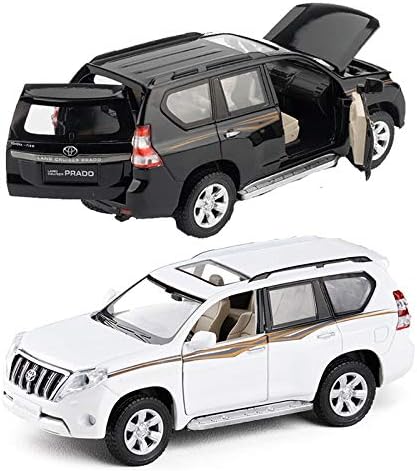 ERQINGX Model Decoration High Simulation 1:32 Toyota Prado Car Model Suv Pull Back Sound Light For Boy Gifts