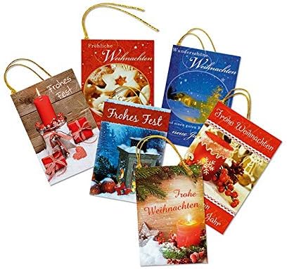 Weihnachtskarte Geschenkanhanger 6er 6 Weihnachtsmotive 5 5 X 8 Cm Amazon De Burobedarf Schreibwaren