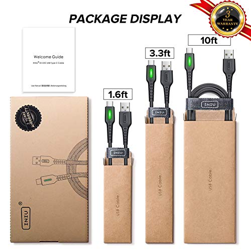 image for INIU USB C Cable, 【3 Pack】3A QC Fast Charging USB Type C Cable, Ny