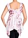 eVogues Plus Size Deep V-Neck Asymmetric Hemline Slimming Sublimation Print Top Made in USA