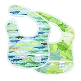 Bumkins Waterproof Starter Bib 2 Pack, Blue Crocs and Turtles (4-9 Months)