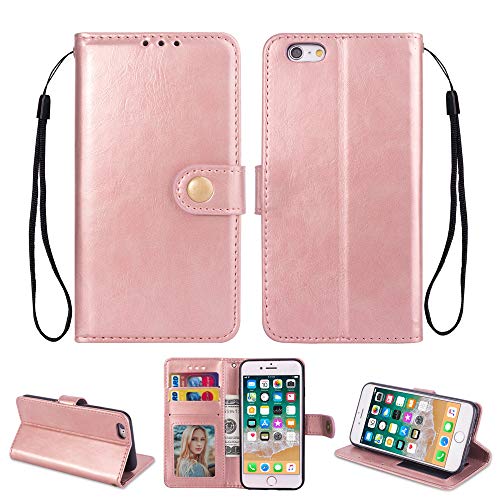 Scheam iPhone SE 5SE 5 5S Wallet Case, [Folio Style ] Premium iPhone SE 5SE 5 5S Card Cases Stand Feature Compatible with iPhone SE 5SE 5 5S [Rose Gold ] Leather Cases Flip Cover with - Thumbnail 6