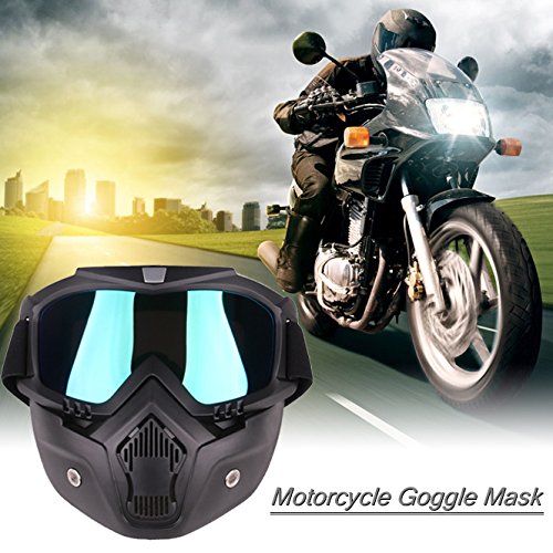PiscatorZone Goggles Mask Tactical Goggles with Detachable Face Mask for Cycling Skiing Outdoor CS Paintball (Colorful)