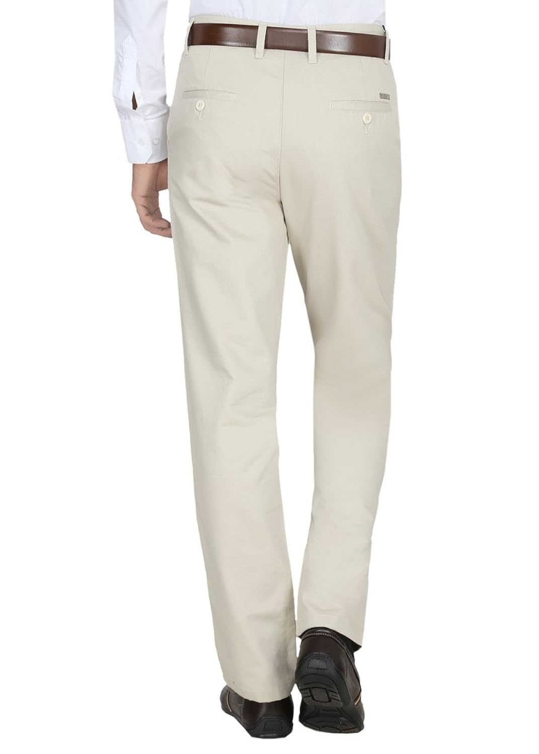 modo men's regular fit dobby cotton formal trousers