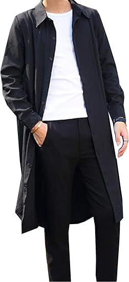 Amazon ジュンィ メンズ ロング丈 シャツコート 長袖 カジュアル スリム 細身 かっこいい トップス サマーコート コート ジャケット 通販