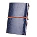 EvZ Leather Writing Journal Notebook, 7 Inches Vintage Nautical Spiral Blank String Diary Notepad Sketchbook Travel to Write in, Unlined Paper, Retro Pendants, Classic Embossed, Dark Blue