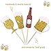 Levfla 24pcs Beer Mug Cupcake Toppers