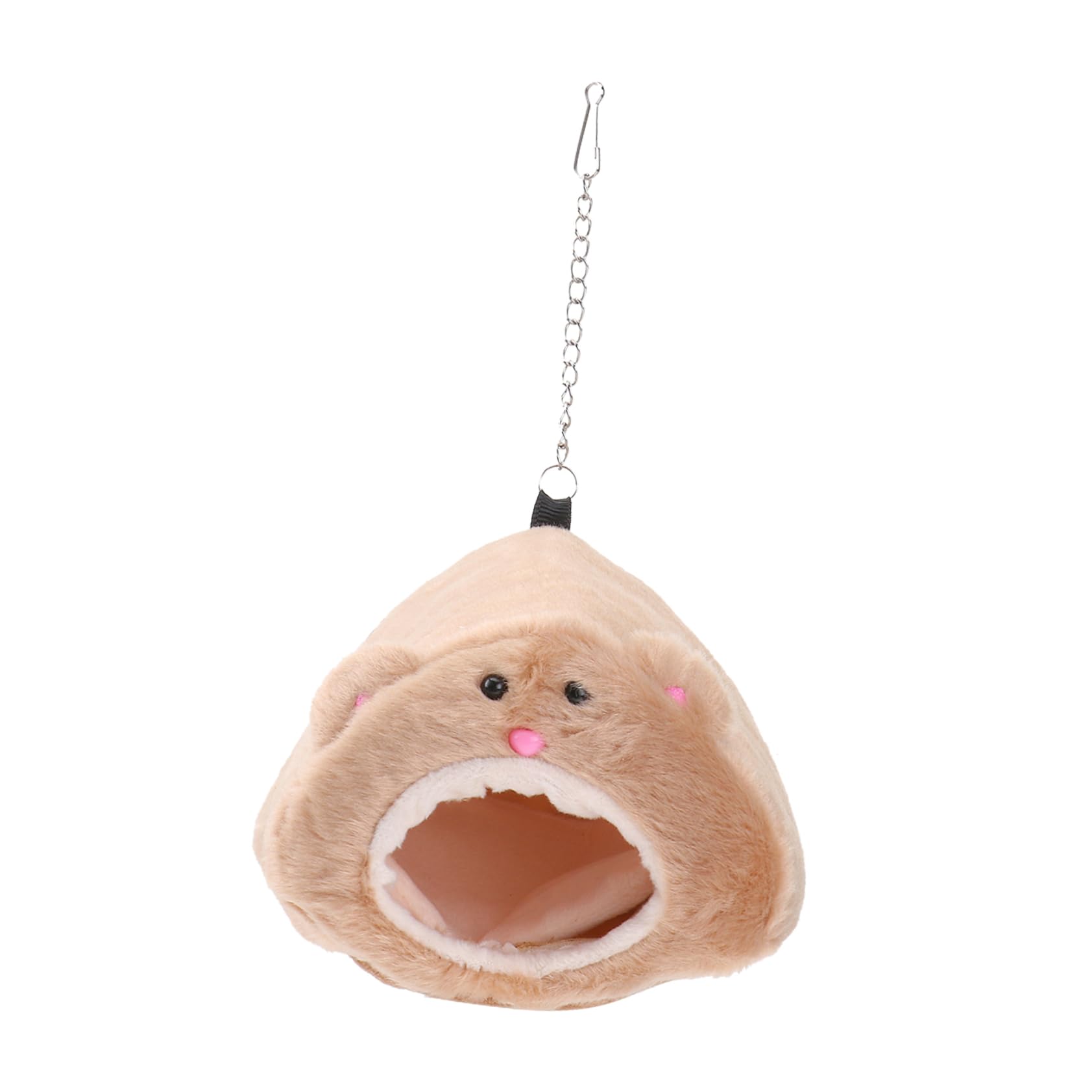Frcolor Rat Hamster Winter Warm Fleece Hanging Cage Hammock Cute Bear House with Bed Mat for Small Furry Animals