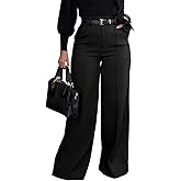 DINGANG Wide Leg Work Pants Women High Waisted Slacks Dress Pant Business Office Trousers