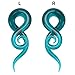 BodyJ4You 2PC Glass Ear Tapers Plugs 0G Teal Teardrop Spiral Gauges Piercing Jewelry Set