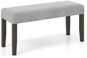 Giantex 42" Upholstered Dining Bench with Velvet Padded Seat, Rubber Wood Legs, 800 Lbs Capacity, Entryway Bench for Bedroom 