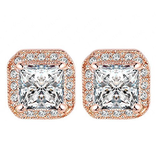 Fendina womens vintage 18k rose gold plated square cush…