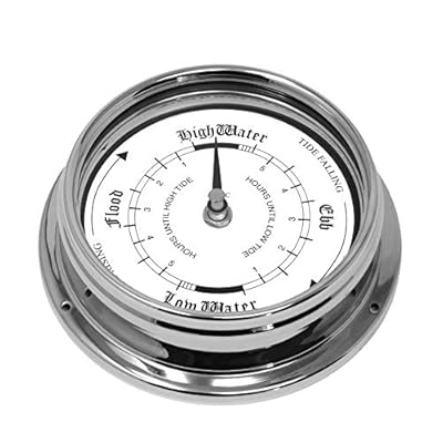 Tabic Tide Clock, Chrome Plated Brass TideClock, Heavy Brass and Electroplated with Chromium (1/2kg), Classic Nautical… 51eQv5Xx6tL