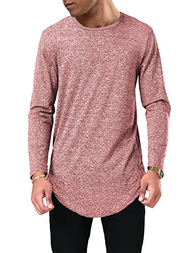 Moomphya mens slim fit hipster hip hop swag curve hem l…