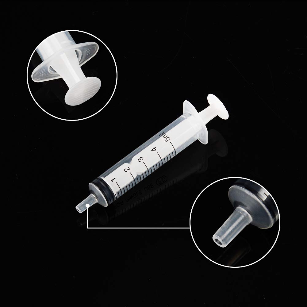 stonylab Plastic Syringes, 5ml Disposable Single Use Plastic Syringe