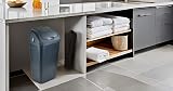 Easy Shopping 60L Swing Bin Black with Curved Lid Plastic Dustbin view 3