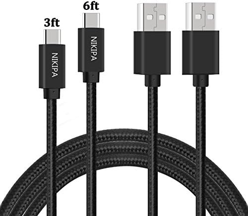 USB C Charging Cable, Nikipa 2Pack( 3FT 6 FT) Durable Nylon Braided USB Type C to USB A Data Sync and Charging Cord for Galaxy S8 S8 Plus, Nexus 5X/6P, LG G5/G6 and More