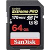 SanDisk 64 Go Extreme PRO SDXC, carte mémoire, jusqu’à 170 MB/s UHS-I Classe 10, U3, V30