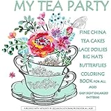 Elegant Tea Party Coloring Book You Re Invited Relax