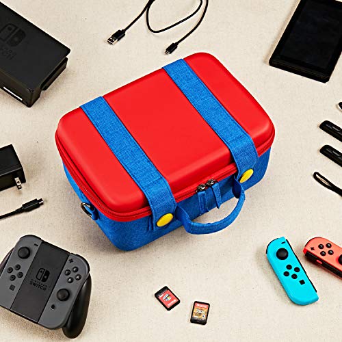 Funlab Travel Carrying Case Compatible With Nintendo Switch System,Cute and Deluxe,Protective Hard Shell Carry Bag for Nintendo Switch Console & Accessories