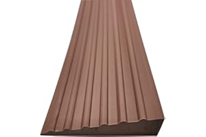 DAILISEN 3/5" Rise Non Slip Solid Rubber Portable Sill Scooter Ramp,In & Outdoor Doorway Threshold Ramps for Wheelchair,Home Entry.Bathroom Floor Tile threshold Transition Strip,Edge Trim Reducer Molding Brown