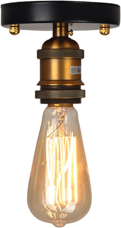 Single Head Vintage Ceiling Light Retro Flush Mount E27 Lamp