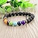 MYSTIQS Lava Rock and Chakra Beaded Bracelet Essential Oil Diffuser for Men and Women 7.8 in Aromatherapy Ideal for Anti-stress or Anti-anxiety