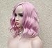 Short Pink Curly Bob Wig Pastel wig Short Bob wig with Fringe14