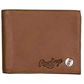 Rawlings Play Ball Bifold Leather Wallet For Men (Tan)