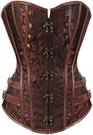 Women's Punk Rock Faux Leather Corset Bustier Basque Waist Cincher Bustier Lingerie