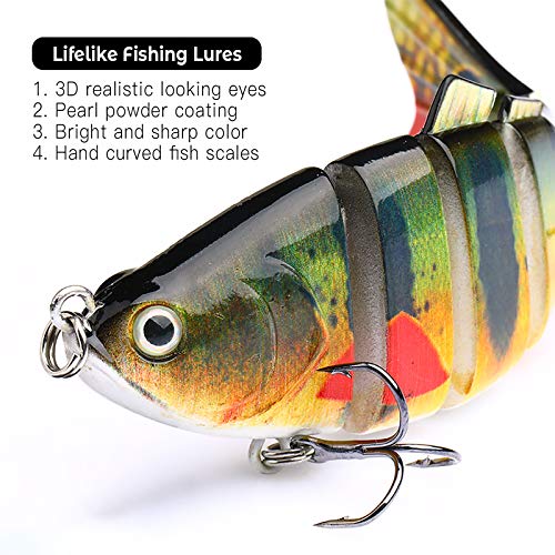 TANJULURE Angelköder für Barsch, Forelle, 3,6 - 9,9 cm, mehrgliedrige Schwimmköder, langsam sinkend, bionisch… – Bild 3