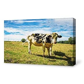 Canvas Wall Art for Living Room,Bedroom Home Artwork Paintings Cow Ready to Hang - 12x18 inches