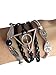 Wolf Infinity Silver Color Leather Braid Bracelet Rope Leather Bracelet