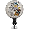 ZuuZuu Butterfly and Brain Badge Reel,Retractable Name Card Badge Holder with Alligator Clip, Medical MD RN Nurse Badge ID,Office Employee Name Badge, Badge Holder, Black, Small