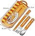 Skater Sanrio Gudetama Egg Lunch Box Utensil Set - Includes Reusable Fork, Spoon, Chopsticks and Carrying Case - Authentic Japanese Design - Durable, Dishwasher Safe