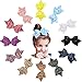 16pcs 5 Inch Glitter Hair Bows Clips Bling Party Hair Bows Clips Multi Color Glitter Sequins Hair Bows Alligator Clips for Girls Infants Toddlers