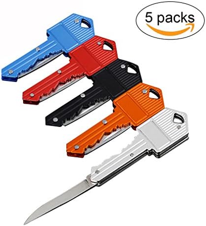 Fonpure Key Knife,Folding pocket tool Self Defense Key chain(5Pack) (5 colors)