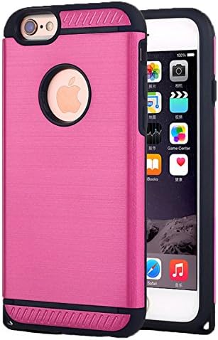 iPhone 6 / 6S Armor Case, Ultra Thin PC / TPU Hybrid Cover for the iPhone 6 (4.7), Brushed Metal, Slim Minimal Lightweight (Pink)