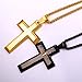 U7 Jewelry Men's Stainless Steel Simple Black Cross Pendant Lord's Prayer Necklace 22 Inch
