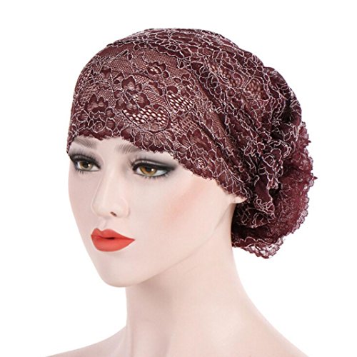 image for Nacome Lace Cap for Puerpera,Women Lace Bonnet Hat Turban Cancer Chemo