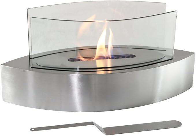 Sunnydaze Barco Mesa de la Chimenea, Interior ventless Bio etanol